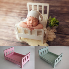 Load image into Gallery viewer, Newborn Photography Prop Vintage Wooden Mini Crib-Baby Bed for Photo Session
