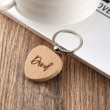 Load image into Gallery viewer, Personalized Wood Heart Key Chain  Custom Gifts for wedding gift Custom Engraved wedding names Wood Key Chain
