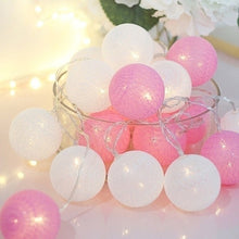 Load image into Gallery viewer, Garland String Lights 20 LED Cotton Ball Fairy Lighting Strings for Holiday Christmas Party Wedding Romantic Decorations Lights
