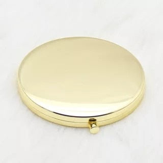 Personalized Bridesmaid Gift Simple Metal Compact Makeup Mirror Portable Double-Sided Folding Mirror Wedding and Christmas Gift
