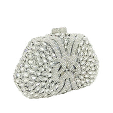 Load image into Gallery viewer, Dazzling Rhinestone Diamond Clutch Purse Evening or Wedding Bridal Purse or Your Something Blue
