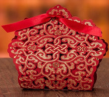 Load image into Gallery viewer, Laser Cut Fancy Favor Candy Boxes in Assorted Colors-for Weddings- Quinceaneras
