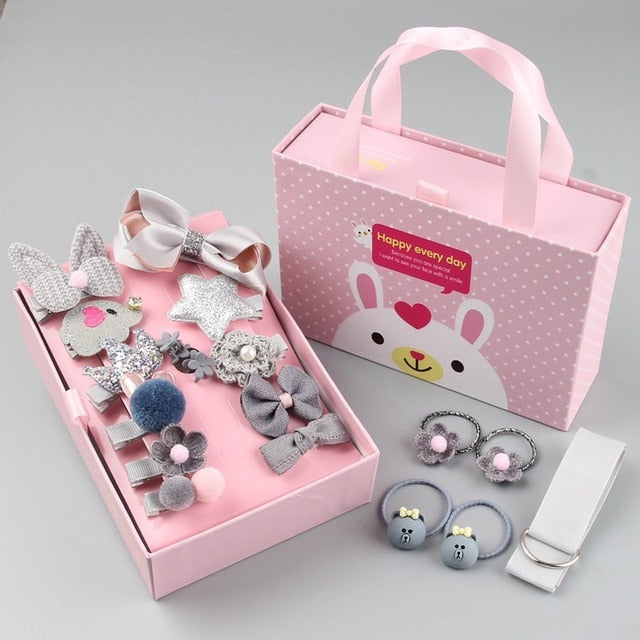 18 Pieces Baby Accessories Princess Headdress Girls Headband Children Barrettes Headband Gift Set