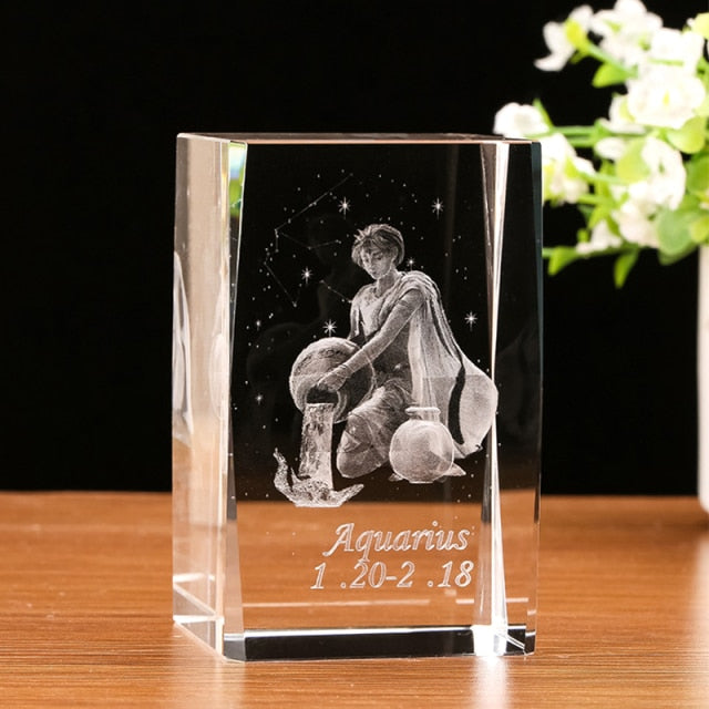 Laser Personalized Square Crystal Photo Cube with Custom Picture and or Text