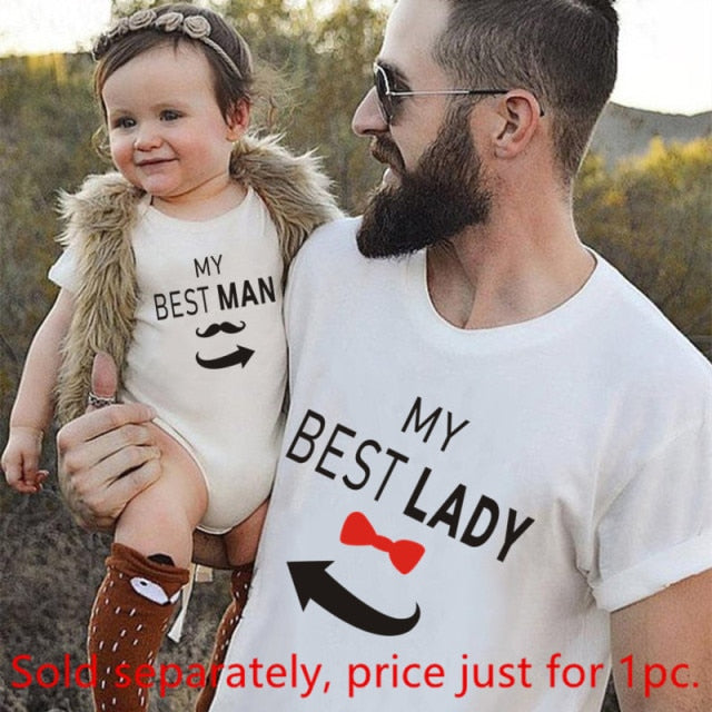My Best Lady/My Best Man Family Matching Clothes Daddy-Kids T-shirt