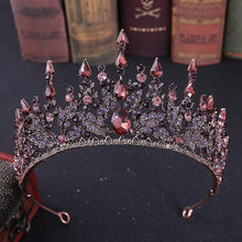 Load image into Gallery viewer, Brides Luxury Crystal Rhinestone Crown Tiaras Assorted Colors Wedding Hair Jewelry
