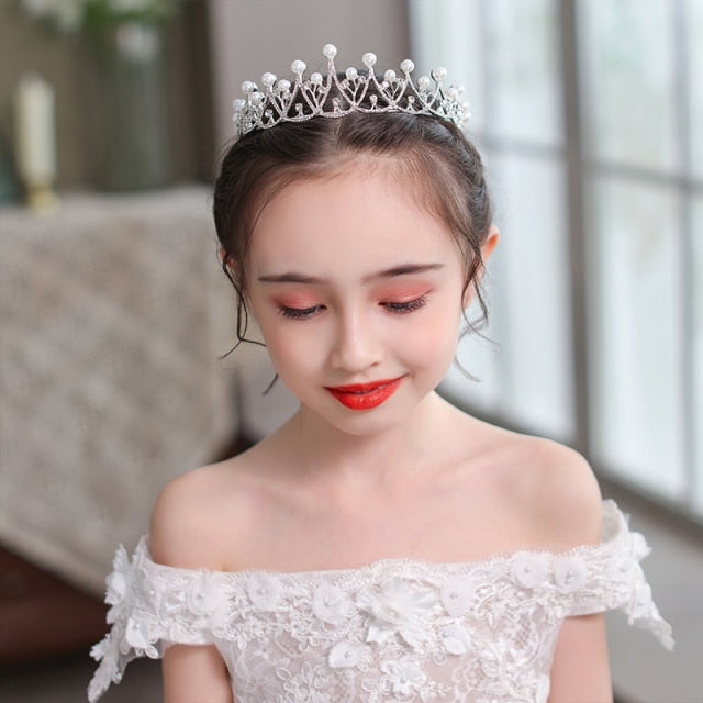 Crown Tiara Children Princess Cute Little Girl Wedding Flower Girl or Birthday Crown Girls Tiara