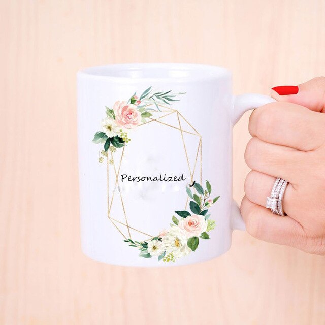 Personalized Name Coffee Mug Mother of the Bride groom Bridesmaid gift Wedding engagement Bridal shower Bachelorette Party favor