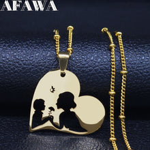 Load image into Gallery viewer, Baby Mom Stainless Steel Necklace Women Gold Color Statement Necklaces Mother&#39;s Day Gift Jewelry
