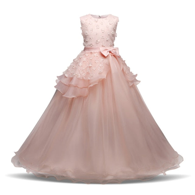 Lovely Flower Girl or Party Tulle Dress Teenagers Dress For Girl Clothes Children-Junior Prom