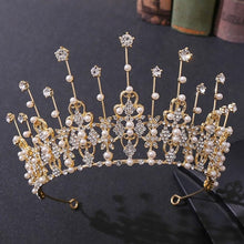 Load image into Gallery viewer, Brides Luxury Crystal Rhinestone Crown Tiaras Assorted Colors Wedding Hair Jewelry
