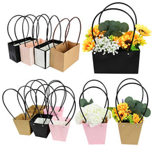 Load image into Gallery viewer, Portable Flower Box Waterproof Paper Handbag Gift Packaging Bag Florist Handy Flower Bags Wedding Party Favor Rose Storage Boxes
