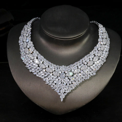 high end cubic zirconia bridal necklace