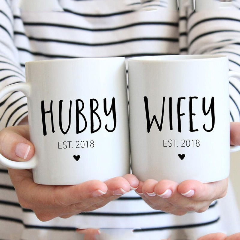 Personalized Coffee Mugs Great Wedding Gift for Husband or Wife Mr and Mrs with Names