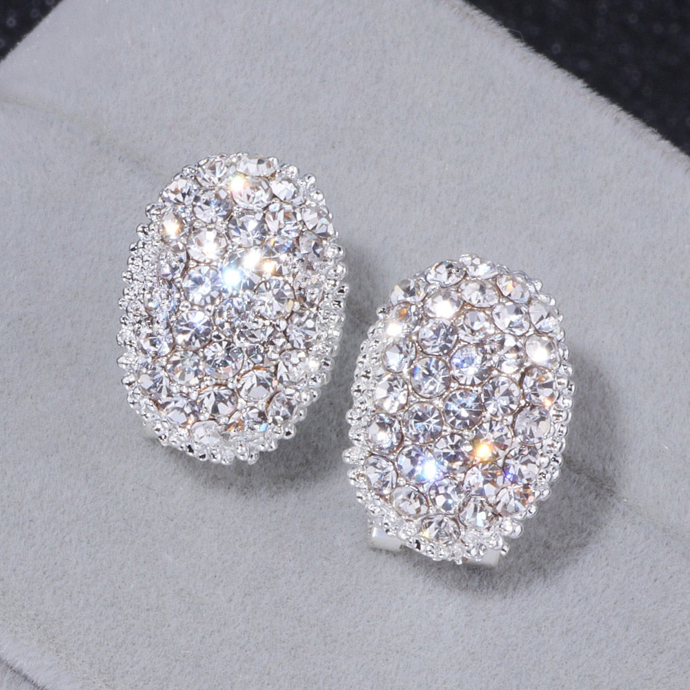Classic Design Romantic Jewelry Cubic Zirconia Stone Stud Earrings For Women Elegant Wedding Jewelry Gift