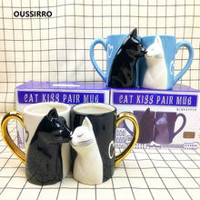 Load image into Gallery viewer, 2Pcs/Set KISS CAT Cup Ceramic Kiss Mug Valentine&#39;s Day Wedding Birthday Gift
