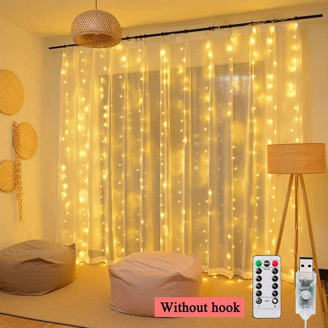 3m 100/200/300 LED Curtain String Light Flash Garland Rustic Wedding Party Decorations Table Bridal Shower Bachelorette Supplies