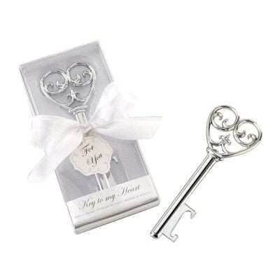 50 PCS/LOT Key To My Heart Bottle Opener in White Gift box  Wedding favor-