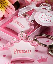 Load image into Gallery viewer, 100pcs/New Arrival Pink or Blue Crown Princess Key Chains. Great for baby shower favor or Baby Reveal
