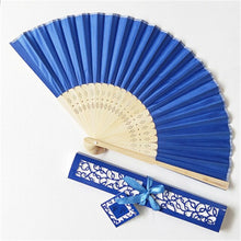 Load image into Gallery viewer, Lot of Eighty Pieces-Silk Fold Hand Fans in Elegant Laser-Cut Gift Box for Party Favors
