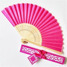 Load image into Gallery viewer, Lot of Thirty Pieces-Personalized Luxurious Silk Fold Hand Fan in Elegant Laser-Cut Gift Box-Party Favor

