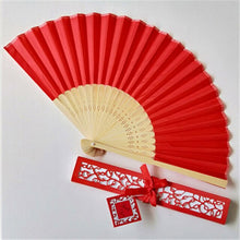 Load image into Gallery viewer, Lot of Thirty Pieces-Personalized Luxurious Silk Fold Hand Fan in Elegant Laser-Cut Gift Box-Party Favor
