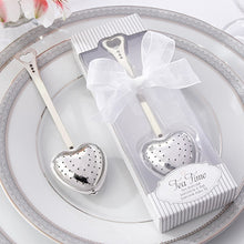 Load image into Gallery viewer, 20 Piece Lot - Tea Time Heart Tea Infuser in Elegant White Gift Box - wedding favors - party gifts
