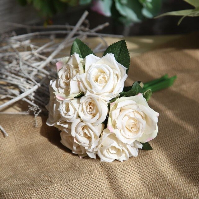 Romantic Rose Artificial Silk Flower Casual Bouquet - Wedding Decoration