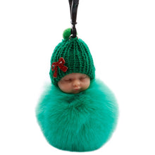 Load image into Gallery viewer, Gift Best Wish Sleeping Baby Plush Doll Fur Ball Key Chain Pendant Baby Shower Party Favors Gifts
