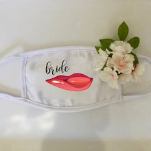 Load image into Gallery viewer, Bride Tribe Face Masks for bachelorette bridal shower bride to be
