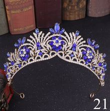Load image into Gallery viewer, Crystal Rhinestone Gold Silver and Pearls Bridal Tiaras and Quince Crowns for Events
