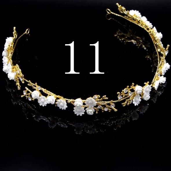 Vintage Baroque Gold Pearl Leaf Bridal Tiara Crystal Crown-Wedding Hairbands-Headpieces
