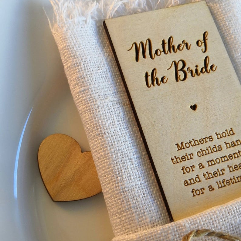 Wooden Rectangular Party VIP Mother of the Bride Seat Card - Wedding-Anniversary Celebration