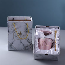 Load image into Gallery viewer, Marble porcelain cup Golden rim Mug Coffee cup Creative Wedding Gift box tazas de ceramica creativas
