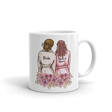 Load image into Gallery viewer, Custom Made Bride with Maid Of Honor Mug, Best Friend Bestie Gifts, Bride Bridal Shower Party Bachelorette Gift
