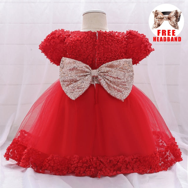 Fancy Sequin Bow Dresses for Flower Girl and Delicate Embroidered Style-Vestidos de Fiesta para Niñas