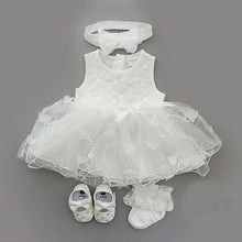 Load image into Gallery viewer, Baby Cute Dress Infant Girls Set - in White can be Christening Baptism Outfit
