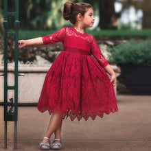 Load image into Gallery viewer, Flower Girl Very European Lace Dress - Half-sleeve Party Dress - Childrens Elegant - Comfort Style
