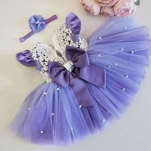 Load image into Gallery viewer, Infant-Toddler Pearls and Lace Dress for Flower Girl or Special Occasion for Princess

