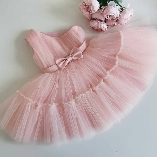 Off the Shoulder Princess Dress For Baby - Flower Girl - First 1st Year Birthday Dress