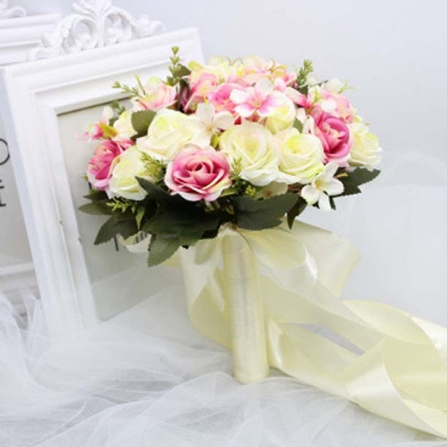 Wild Artificial Floral Handmade Bridal Bouquet-Wedding Flowers