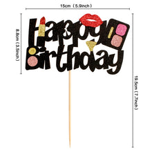 Load image into Gallery viewer, Assorted Paper Board Party Cake Top Decorations- High Heel-Balloon-Lipstick-Perfume-Musical Notes
