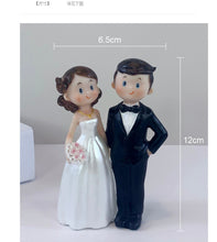Load image into Gallery viewer, Cute Style Bride and Groom Wedding Cake Topper Figurines
