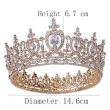 Load image into Gallery viewer, Imperial Queen Bridal Crown or Quinceañera Diadem Head Piece
