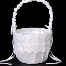 Load image into Gallery viewer, Elegant Flower Girl Basket White Lace Flower-Wedding Collection
