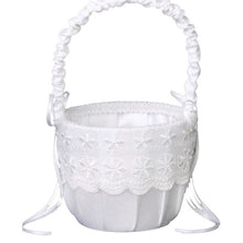 Load image into Gallery viewer, Elegant Flower Girl Basket White Lace Flower-Wedding Collection
