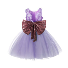 Load image into Gallery viewer, Baby-Toddler Girl Lace Sequined Bow Dress-Fashion Little Girls Party Dress
