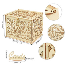 Load image into Gallery viewer, Wood Wedding Card Boxes With Lock-Gifts-Mr and Mrs-Wedding Supplies- Mis Quince Gift Card Box
