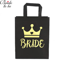 Load image into Gallery viewer, Black and Gold Team Bride-Squad Bags-Bridal Party Totes- Wedding-Shower Gifts
