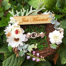 Load image into Gallery viewer, Love Just Married Rustic Bridal Ring Pillow Holders-Wedding Accessories-Decorations
